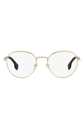 Versace 53mm Round Optical Glasses in Gold at Nordstrom