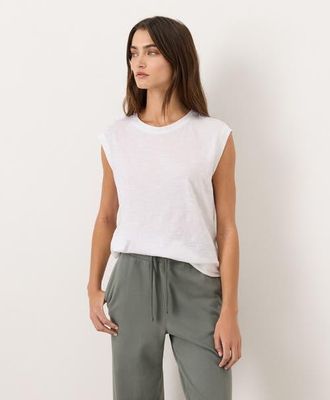 Pact Organic Cotton Featherweight Slub Relaxed Muscle Tee in White at Nordstrom, Size Xx-Large