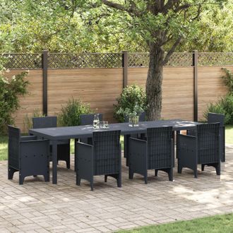 Berkfield Home Garden Table Anthracite 300x100x73 cm Poly Rattan | Size: 300 x 100 x 73 cm