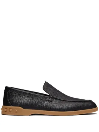 Valentino Garavani Leisure Flows leather loafers - men - Calf Leather/Lambskin/Rubber/Goat Skin - 40.5 - Black
