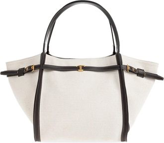 Tod's T Timeless Shopper - Dames - Shoppers - Beige - ONE Size - Katoen - Tassen