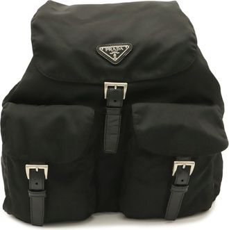 Prada Black Nero Nylon Leather Backpack (Pre-Owned)
