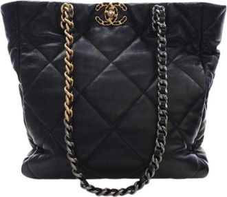 Chanel Pre-owned Quilted Lambskin Tote - Dames - Vintage Shopper - Zwart - ONE Size - Leer - Vintage