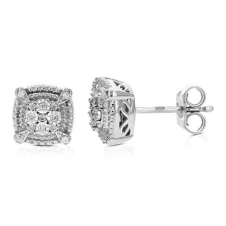 Vir Jewels 1/10 cttw Lab Grown Diamond Composite Earrings in Sterling Silver With Push Backs For Women