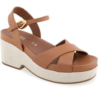 Aerosoles Chabella Platform Sandal in Tan Leather at Nordstrom Rack, Size 9.5