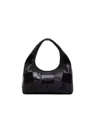 Marc Jacobs Womens Shoulder Bag Suede Patchwork Sack Black-Multicolour Leather Black/multicolour