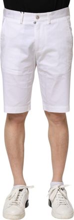 Dolce & Gabbana White Cotton Stretch Men Denim Bermuda Shorts Elastane