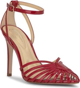 Jessica Simpson Paveri Ankle Strap Pointed Toe Pump in Red Muse at Nordstrom, Size 9.5