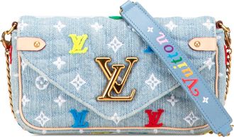 Louis Vuitton Pre-owned Womens Pochette Felicie Crossbody Bag - Light Blue Textile - One Size