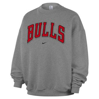 Nike Mens Chicago Bulls Standard Issue Fleece Crew in Grey | II5151-063