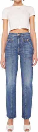 Mother Riveting Rambler Zip Sneak Jeans In Bending The Rules