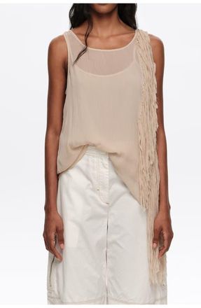 Bimba & Lola Strappy Frayed Edge Top in Sand at Nordstrom, Size X-Small Eu