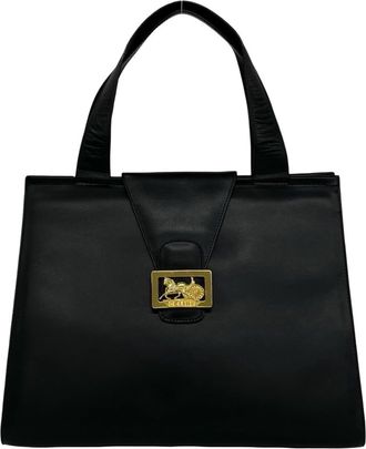 Celine Black Leather Handbag Tote Bag (Pre-Owned)