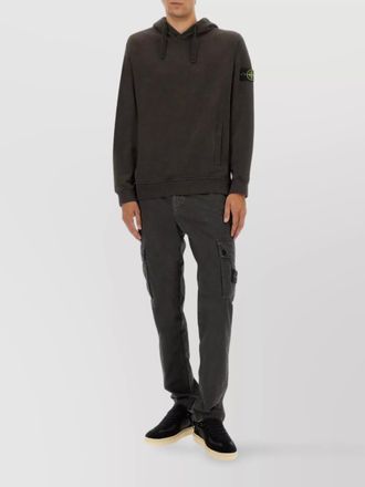 Stone Island hooded sweater with front pockets and long sleeves