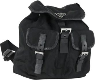 Prada Pre-owned Backpacks, female, Black, Size: ONE SIZE Pre-owned Vintage Nylon Backpack