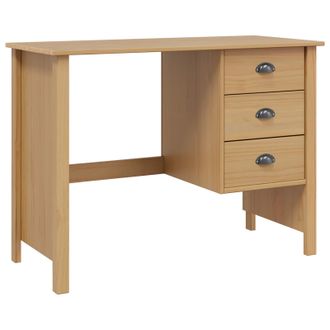 vidaXL Escritorio Con Cajones Hill Marr&oacute;n Miel 100 X 45 X 74 Cm Vidaxl