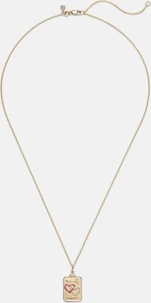 Sydney Evan Collana The Lovers Tarot Card in oro 14kt con rubini e diamanti