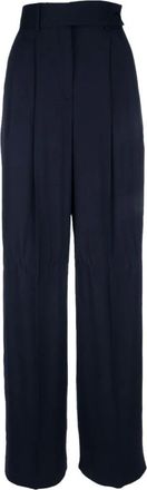 Alberta Ferretti Broeken, Dames, Blauw, M, Wijde broek