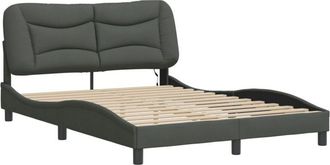 vidaXL Vidaxl - Estructura Cama Con Led Sin Colch&oacute;n Tela Gris Oscuro 120x200 Cm