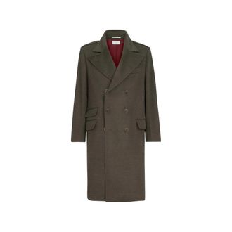 Brunello Cucinelli Virgin Wool Coat - Heren - Mantel - Groen - S - Wol - Jassen