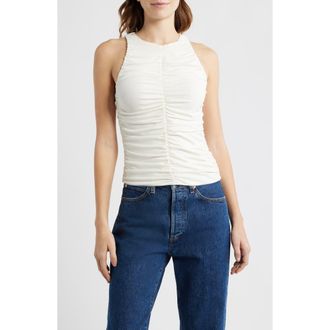 Frame Denim The Ruched Tank in Cream at Nordstrom, Size X-Small