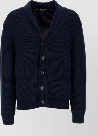 Tom Ford silk cardigan with front pockets and shawl collar