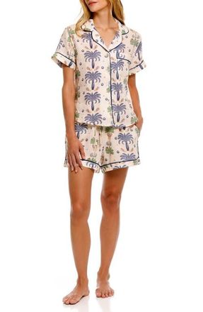 The Lazy Poet Nina Linen Short Pajamas in White at Nordstrom, Size X-Large