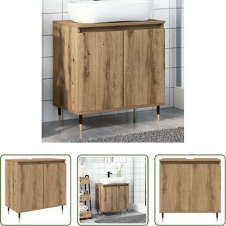 vidaXL vidaXL Mobile da bagno in legno - Mobile da Bagno Rovere Artigianale 58x33x60 cm in Truciolato