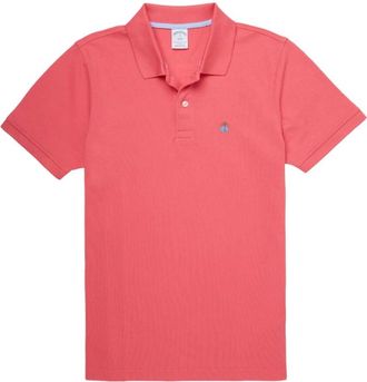 Brooks Brothers Slim-fit Piqu&eacute; Polo met Korte Mouwen - Heren - Polos - Roze - S - Katoen - Tops