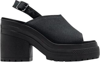 Converse Chuck 70 De Luxe Sandalen met Hoge Hak Platform - Dames - Sandalen met hakken - Zwart - 41 EU - Leer - Schoenen