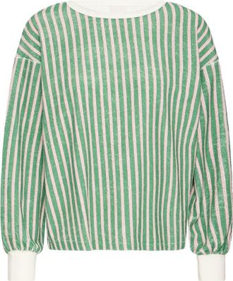 Ichi Gezellige Sweatshirt Blarney - Dames - Blouses - Groen - L - Katoen - Overhemden