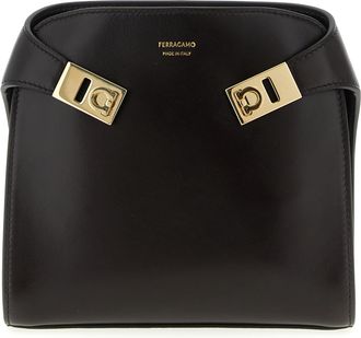 Ferragamo Brown Calfskin Crossbody Womens Bag