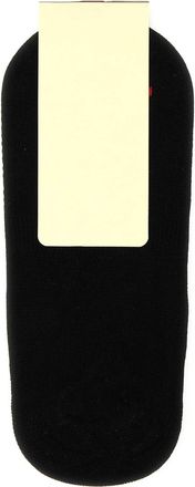 Gallo Mens Black Stretch Cotton Blend Invisible Socks Nero Calze