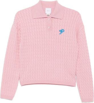 Patou JP Cable-knit Polo Sweater