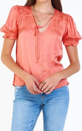Dear John Denim Eva Smock Cuff Silky Blouse In Koi