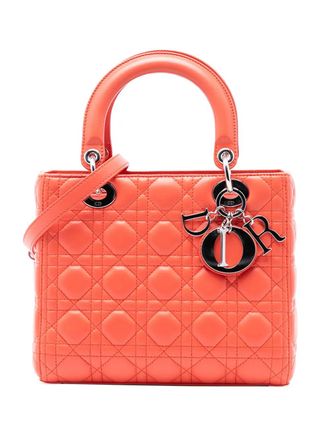 Dior 2013 Medium Lambskin Cannage Lady Dior satchel - Orange