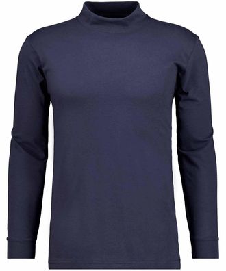 Ragman Stehkragenshirt RAGMAN, Herren, Gr. XL, blau (marineblau), Baumwolle, regular fit, hoch geschlossener Ausschnitt, Shirts Stehkragenshirt