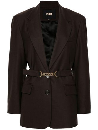 Maje belted blazer - Brown