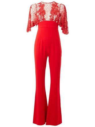 Zuhair Murad exposed back jumpsuit - Rosso