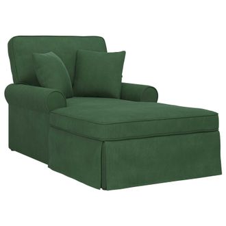 vidaXL Chaise Lounge Con Falda 3 Pcs Verde Selva Tela De Pana Vidaxl