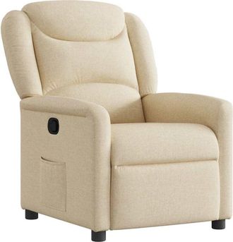 vidaXL Sillón reclinable de tela crema Vidaxl