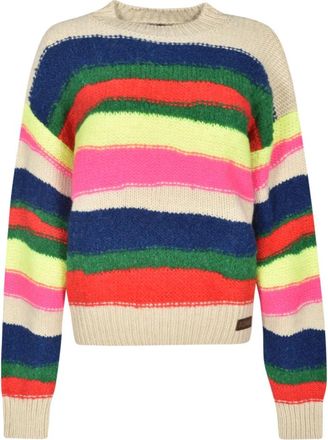 Dsquared2 Alpaca Blend Trui - Dames - Ronde hals truien - Veelkleurig - XS - Truien & Vesten