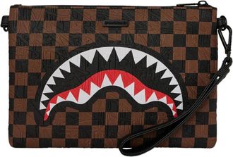 Sprayground Check 2 Emboss Crossover Clutch - Heren - Clutches - Bruin - ONE Size - Tassen