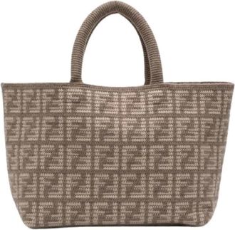 Fendi Pre-owned Gebreide Kasjmier Tote - Dames - Vintage Shopper - Bruin - ONE Size - Kasjmier - Vintage