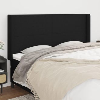 vidaXL Cabecero Con Orejas De Tela Negro 163x16x118/128 Cm Vidaxl