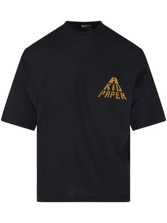 A Paper Kid logo cotton t-shirt - unisex - Cotton - S - Black