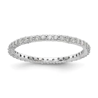 Diamond2Deal 14k Gold 1/2 Ct Lab Grown Diamond Eternity Wedding Band Ring Clarity VS, Color G-H