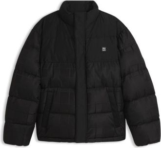 HUGO BOSS Water-repellent puffer jacket with jacquard check pattern
