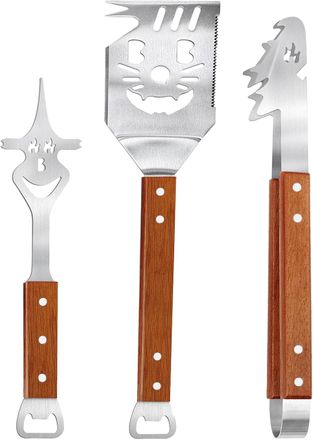 OEM Juego De Herramientas Multifuncionales Para Barbacoa 8 En 1, Juego De Esp&aacute;tulas De Acero Inoxidable De 3 Piezas Para Barbacoa Al Aire Libre, Adecuado 
