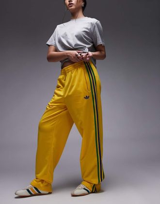 adidas Originals Firebird - Pantaloni sportivi gialli e verdi-Giallo